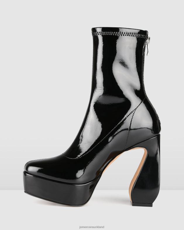 Jo Mercer Black Patent Park platform high ankle boots Footwear 46242148
