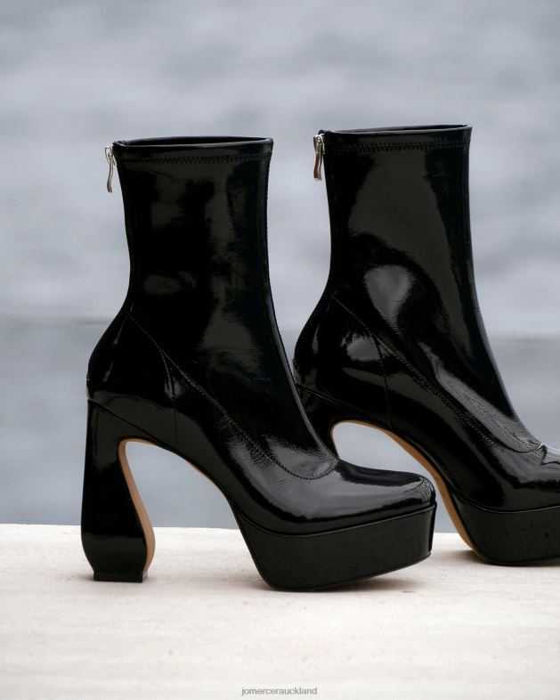 Jo Mercer Black Patent Park platform high ankle boots Footwear 46242148