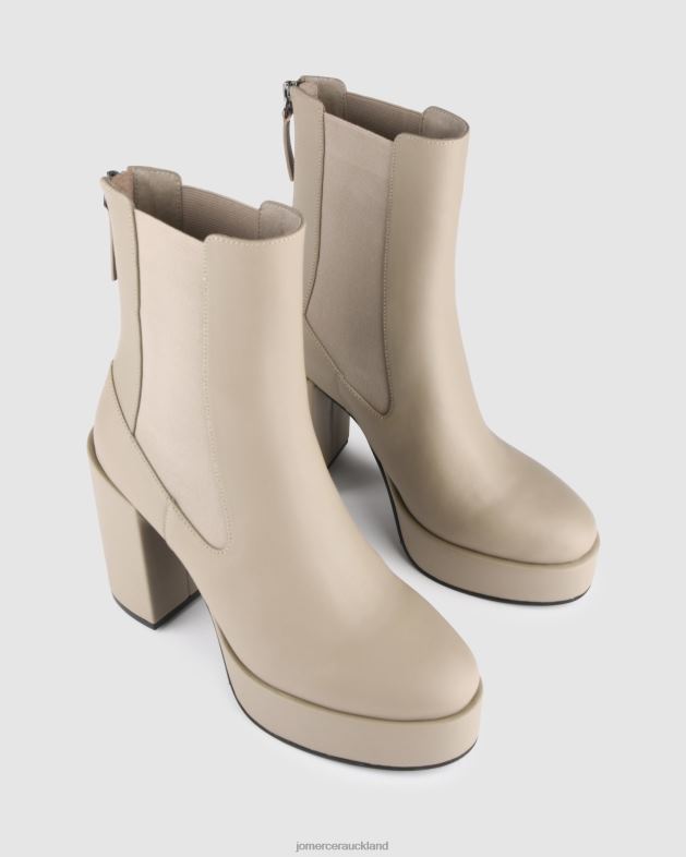 Jo Mercer Taupe Leather Emma high platform ankle boots Footwear 46242147