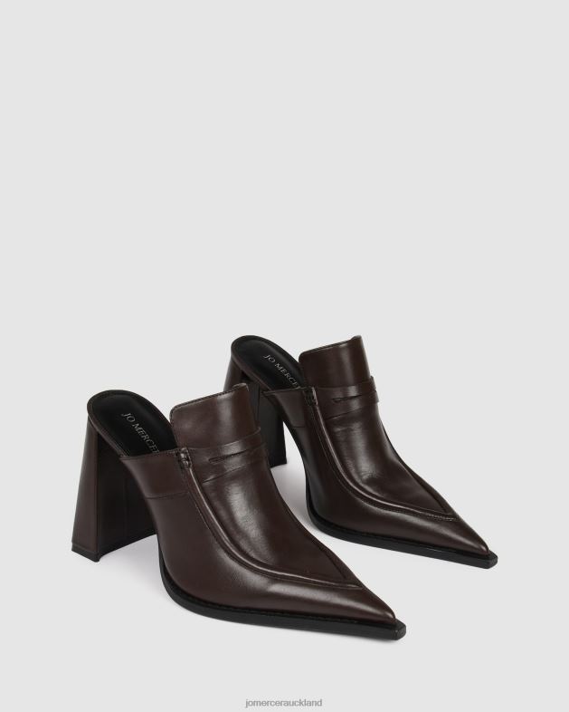 Jo Mercer Dark Chocolate Leather Jace high heels Footwear 46242124