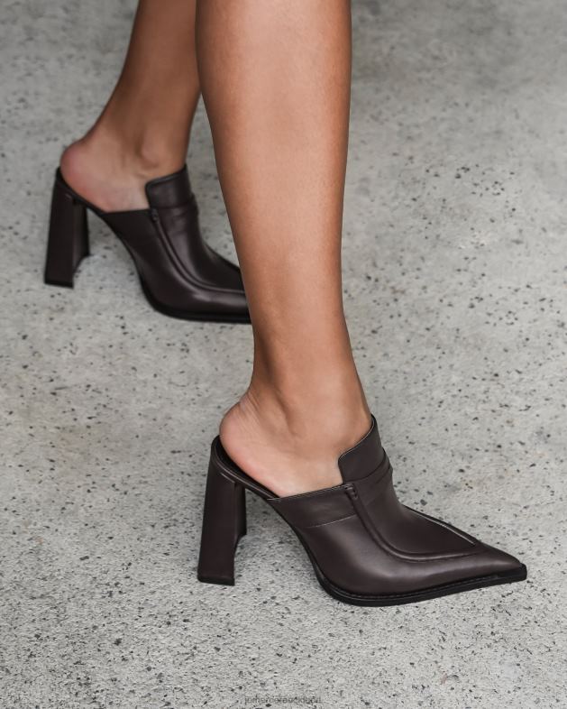 Jo Mercer Dark Chocolate Leather Jace high heels Footwear 46242124
