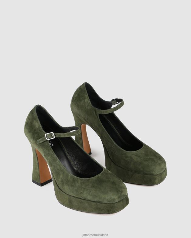 Jo Mercer Forest Green Suede Ravina platform high heels Footwear 4624296