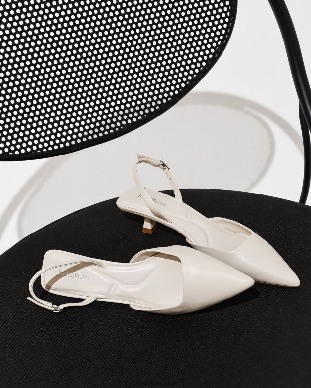 Jo Mercer Off White Leather Madison low heels Footwear 4624212