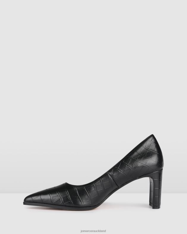 Jo Mercer Black Croc Georgia mid heels Footwear 4624238