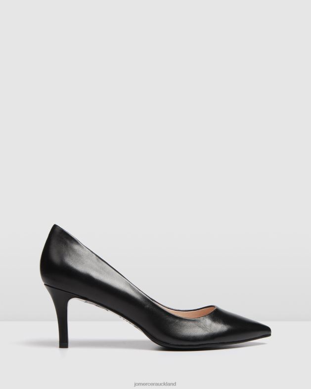 Jo Mercer Black Leather Hostage mid heels Footwear 4624255
