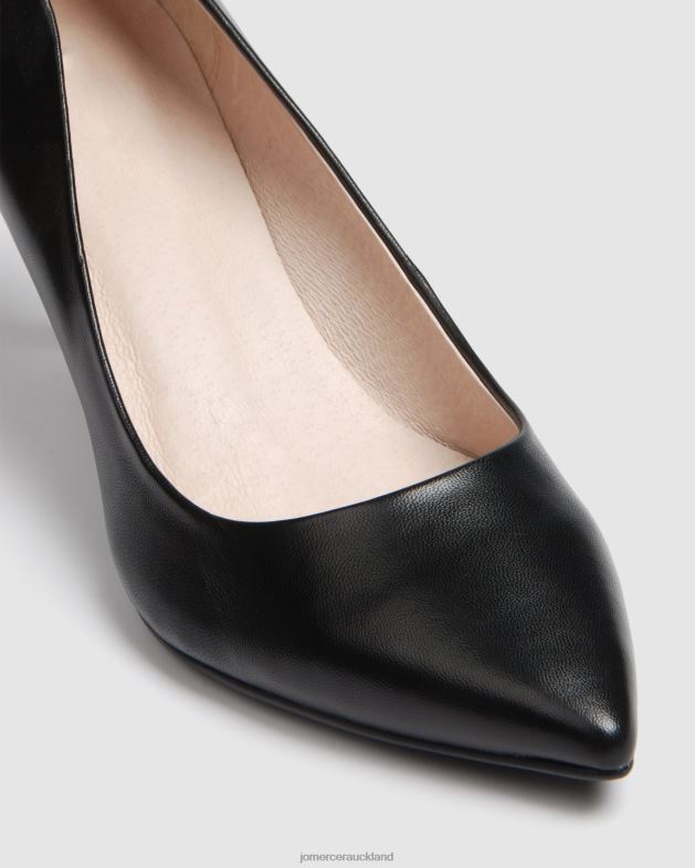Jo Mercer Black Leather Hostage mid heels Footwear 4624255