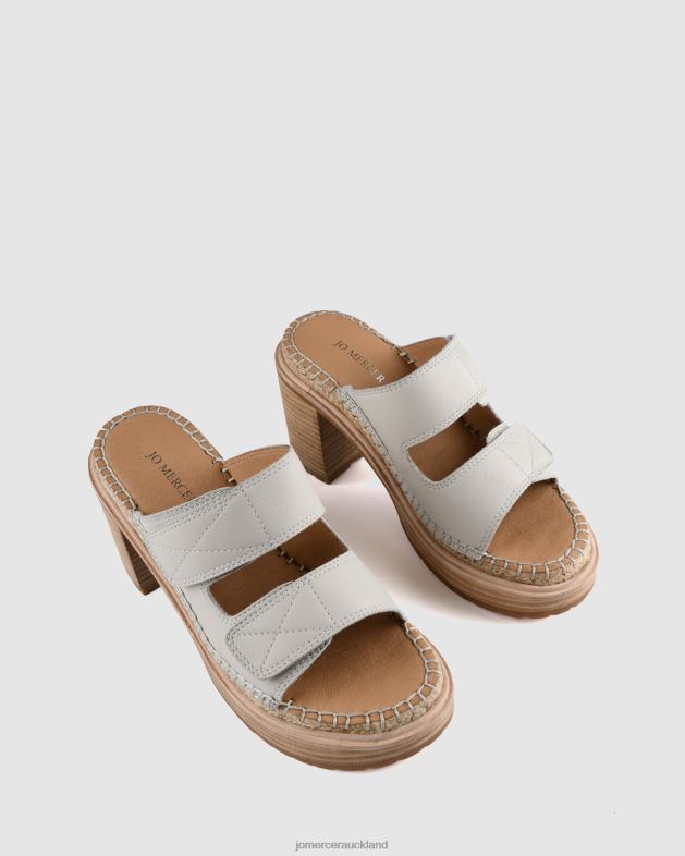 Jo Mercer Bone Leather Kruze mid block heel espadrilles Footwear 4624249