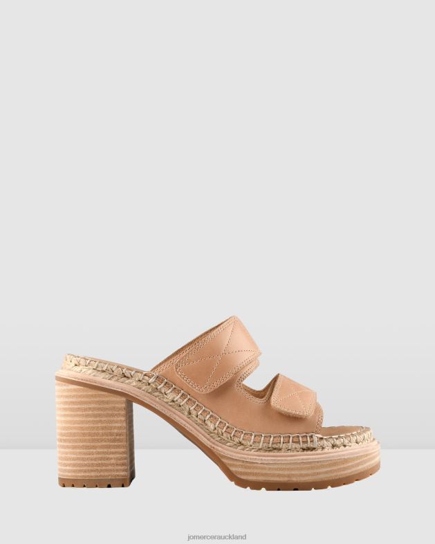 Jo Mercer Natural Leather Kruze mid block heel espadrilles Footwear 4624248