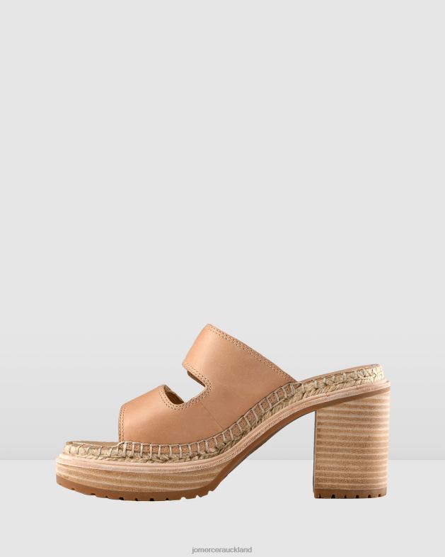 Jo Mercer Natural Leather Kruze mid block heel espadrilles Footwear 4624248