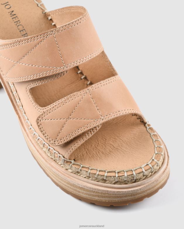 Jo Mercer Natural Leather Kruze mid block heel espadrilles Footwear 4624248