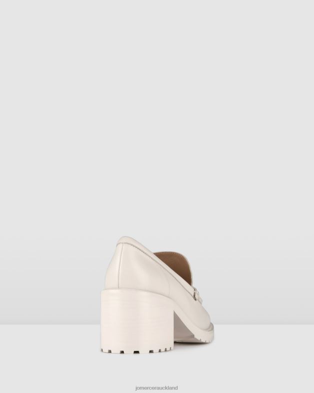 Jo Mercer Off White Leather Natalia mid heel loafers Footwear 4624218