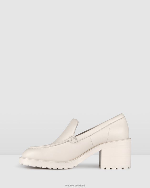 Jo Mercer Off White Leather Natalia mid heel loafers Footwear 4624218