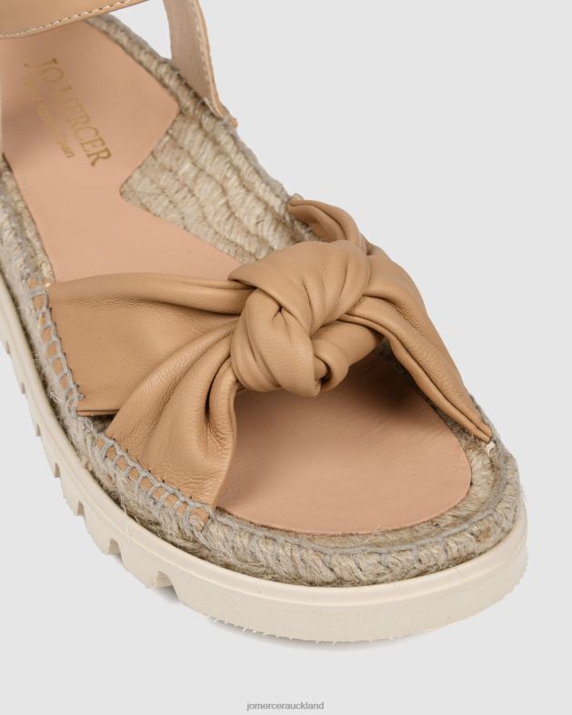 Jo Mercer Beige Leather Ivana flat espadrille sandals Footwear 46242289