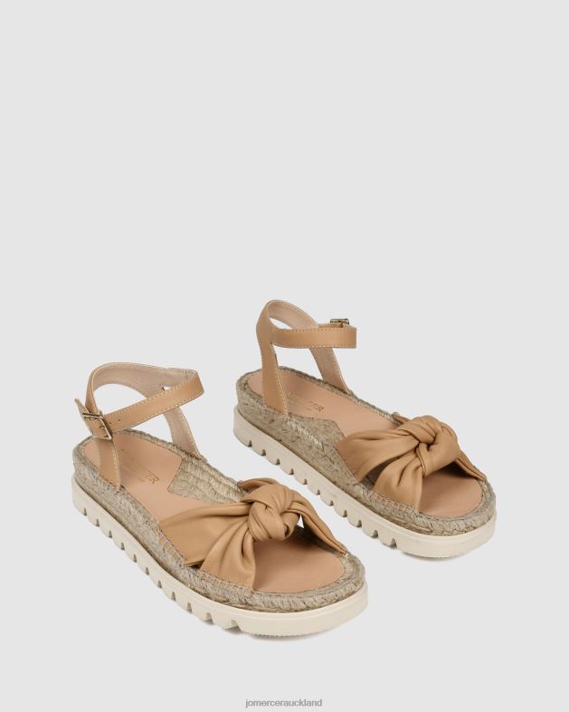 Jo Mercer Beige Leather Ivana flat espadrille sandals Footwear 46242289