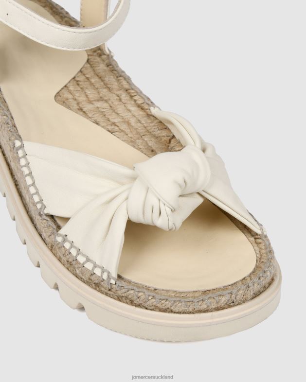 Jo Mercer Off White Leather Ivana flat espadrille sandals Footwear 46242290