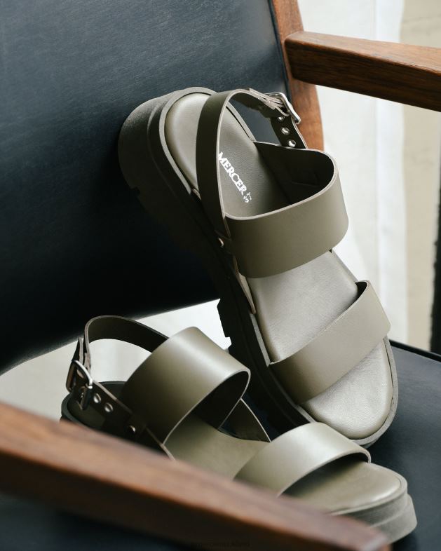 Jo Mercer Olive Green Leather Grace flat sandals Footwear 46242277