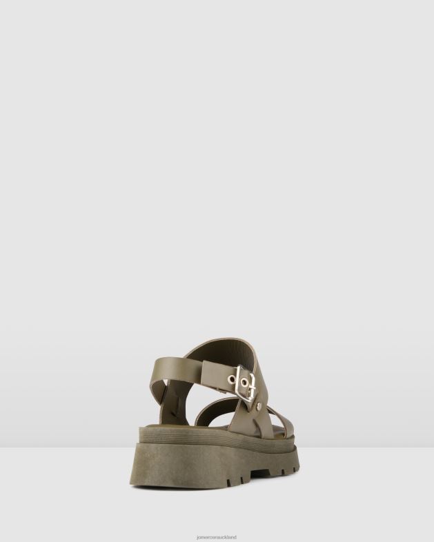 Jo Mercer Olive Green Leather Grace flat sandals Footwear 46242277