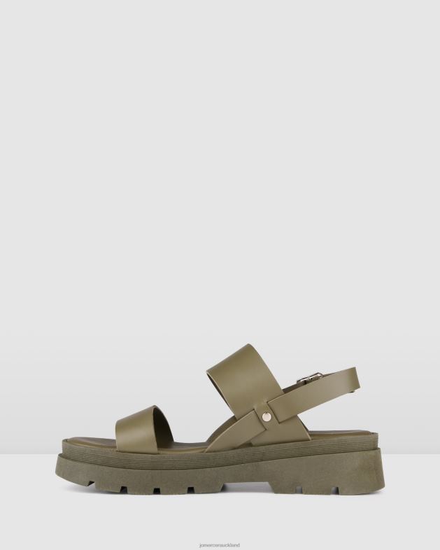 Jo Mercer Olive Green Leather Grace flat sandals Footwear 46242277