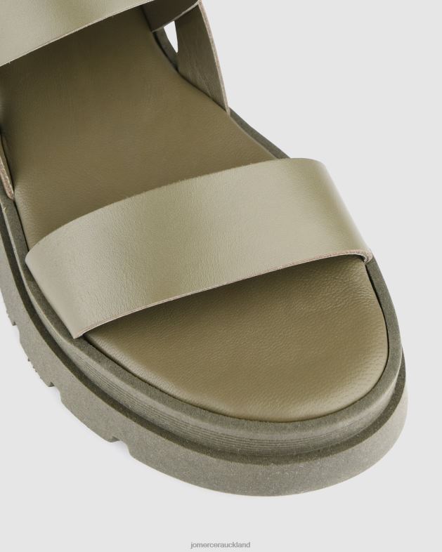 Jo Mercer Olive Green Leather Grace flat sandals Footwear 46242277