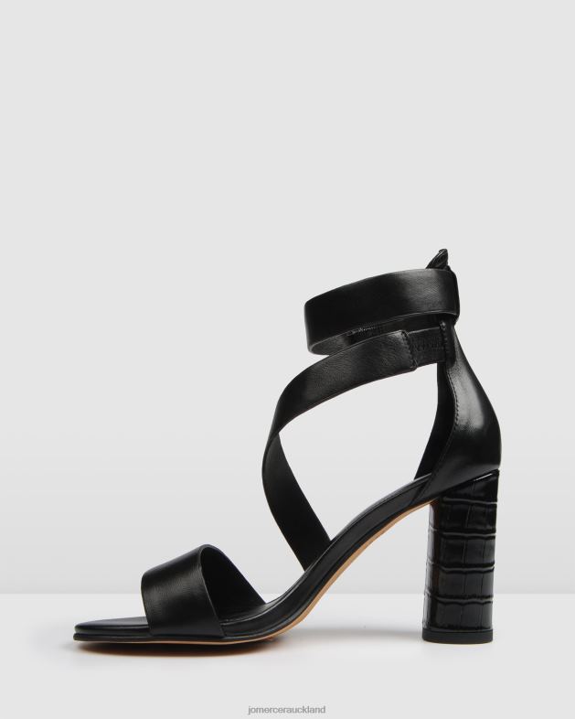 Jo Mercer Black Leather Beckett high heel sandals Footwear 4624299