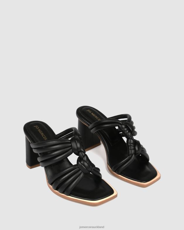 Jo Mercer Black Leather Cadena high heel sandals Footwear 46242117