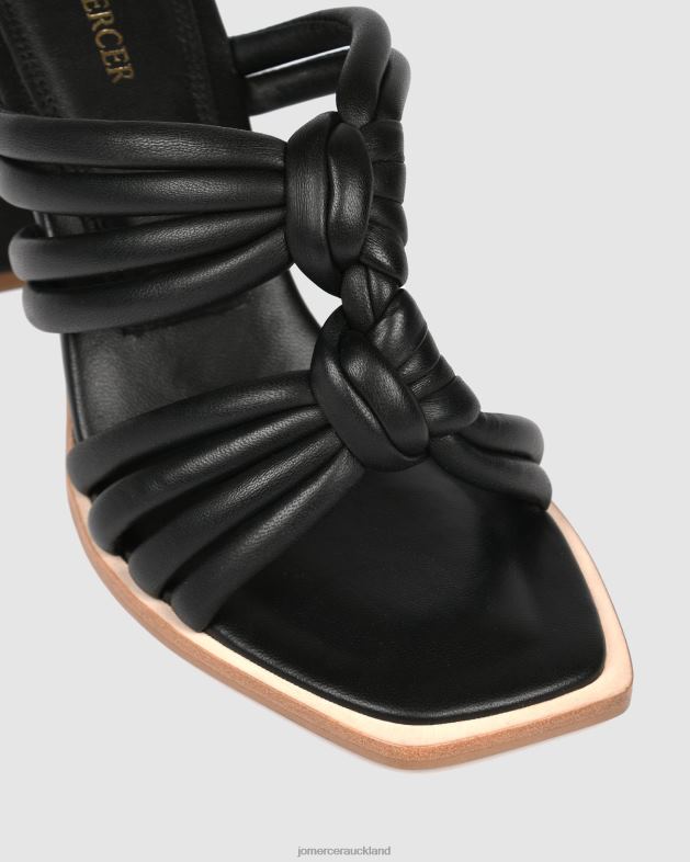 Jo Mercer Black Leather Cadena high heel sandals Footwear 46242117