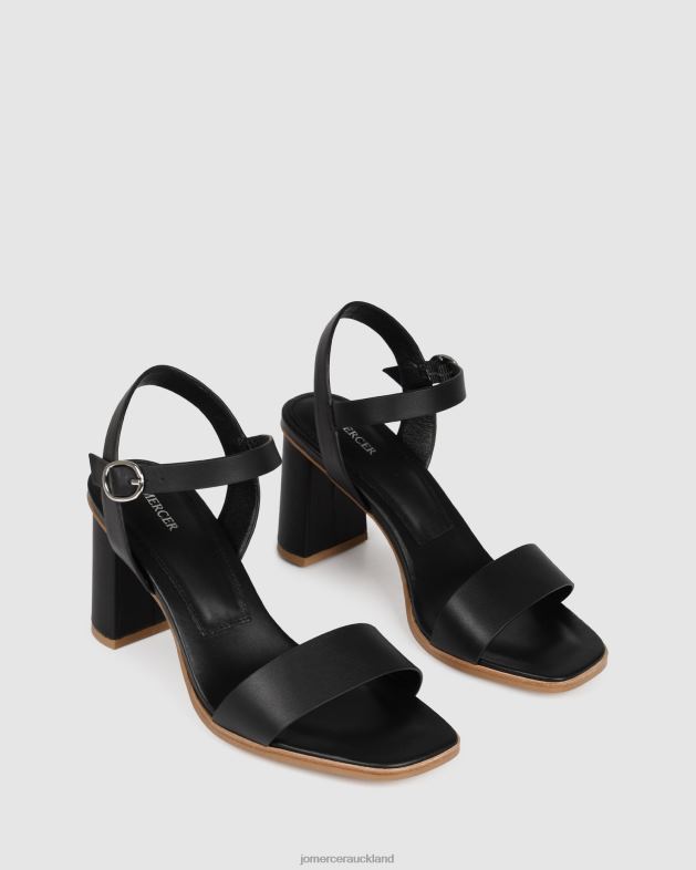 Jo Mercer Black Leather Calais high heel sandals Footwear 46242103