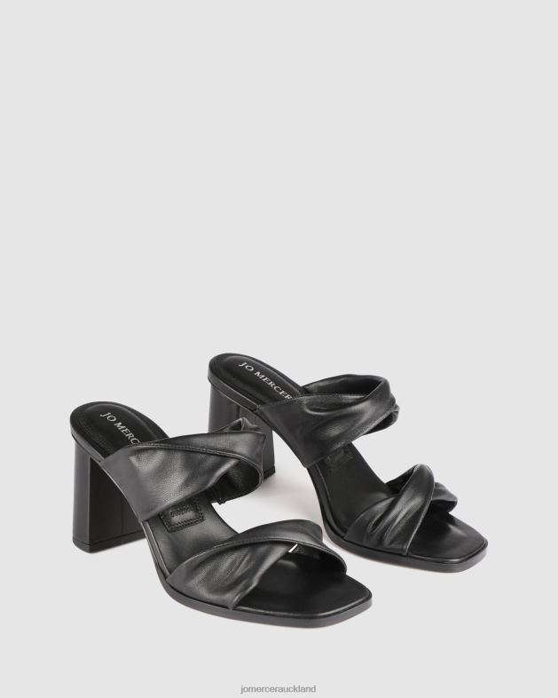 Jo Mercer Black Leather Caylie high heel sandals Footwear 4624285