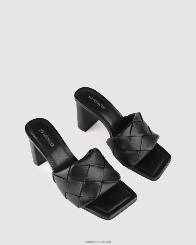 Jo Mercer Black Leather Kiva high heel sandals Footwear 46242133