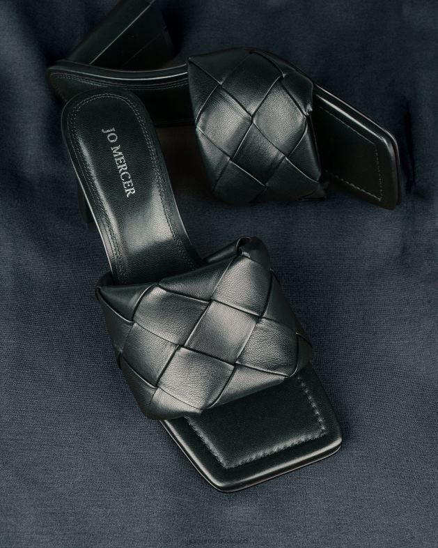 Jo Mercer Black Leather Kiva high heel sandals Footwear 46242133