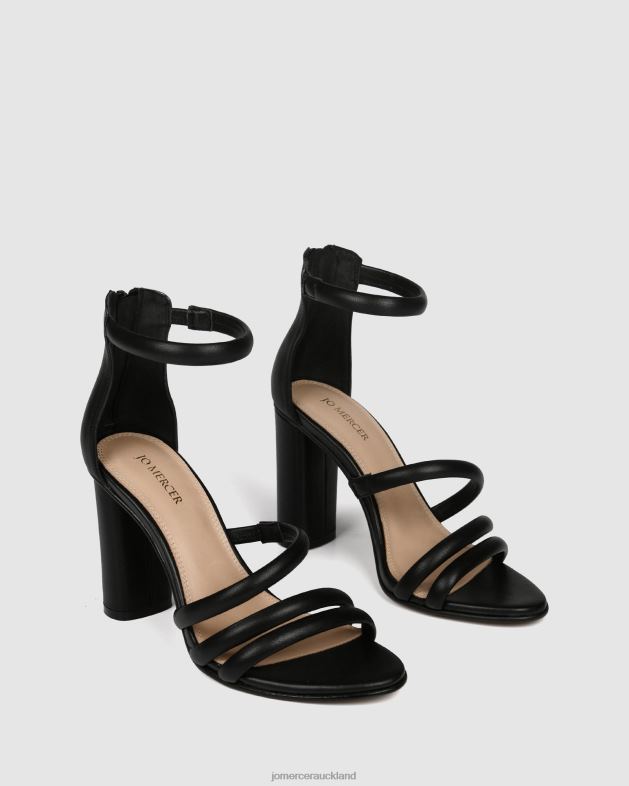 Jo Mercer Black Leather Pippin high heel sandals Footwear 4624297