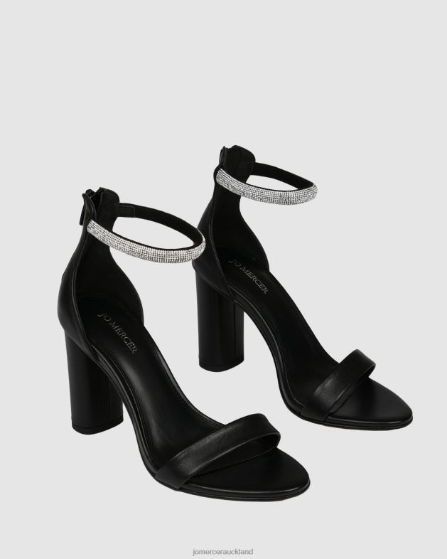 Jo Mercer Black Leather Preston high heel sandals Footwear 46242127