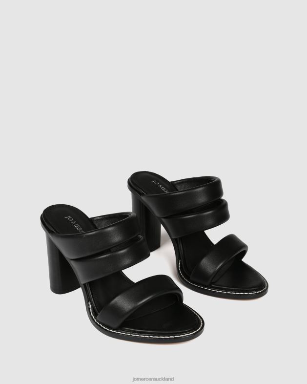 Jo Mercer Black Leather Prize high heel sandals Footwear 4624288