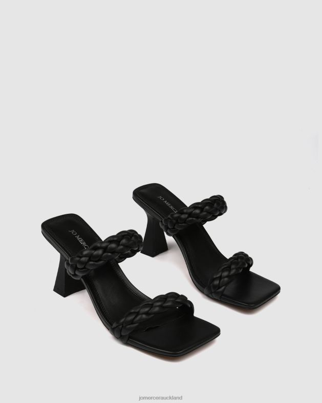 Jo Mercer Black Leather Zoe high heel sandals Footwear 46242111