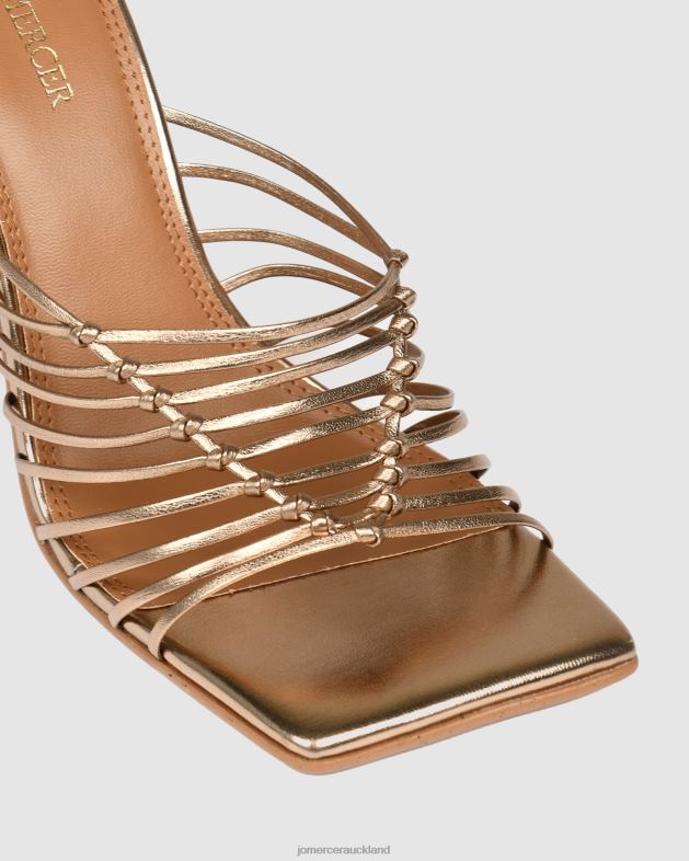 Jo Mercer Gold Leather Lynden high heel sandals Footwear 46242141