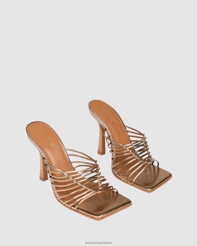Jo Mercer Gold Leather Lynden high heel sandals Footwear 46242141