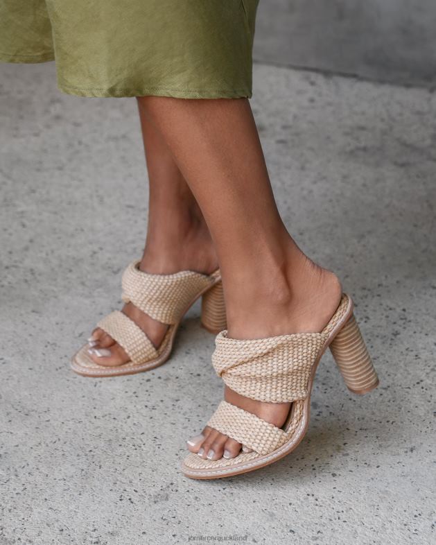 Jo Mercer Natural Woven Pomelle high heel sandals Footwear 46242108
