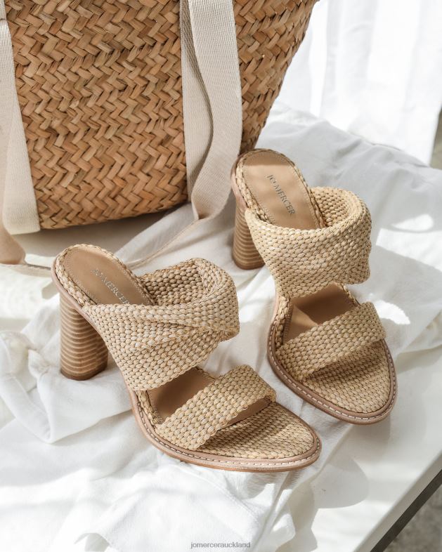 Jo Mercer Natural Woven Pomelle high heel sandals Footwear 46242108