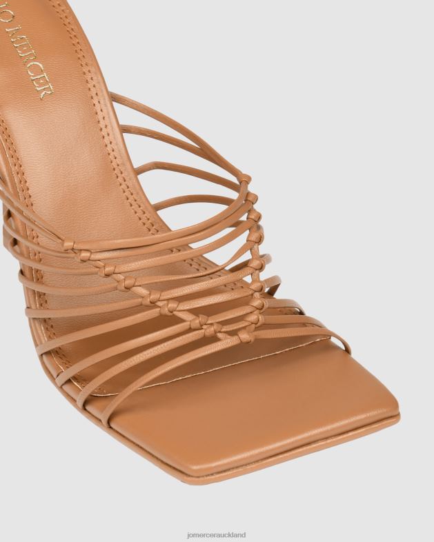 Jo Mercer Tan Leather Lynden high heel sandals Footwear 46242142