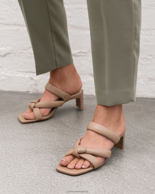 Jo Mercer Beige Leather Vivian mid heel sandals Footwear 4624265