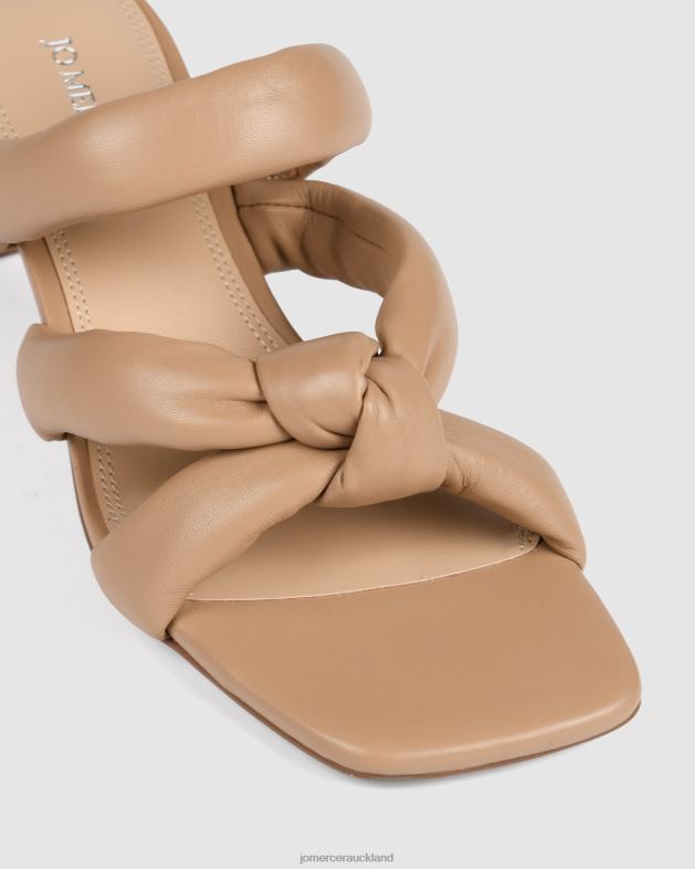 Jo Mercer Beige Leather Vivian mid heel sandals Footwear 4624265