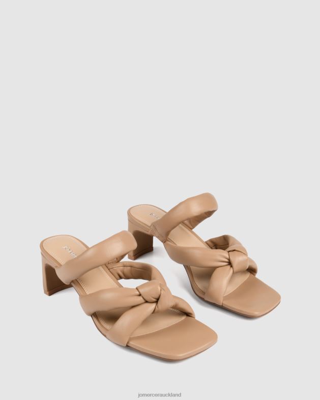 Jo Mercer Beige Leather Vivian mid heel sandals Footwear 4624265