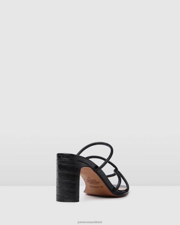 Jo Mercer Black Leather Novi mid heel sandals Footwear 4624233