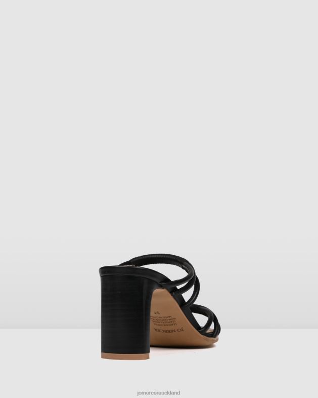 Jo Mercer Black Leather Nyla mid heel sandals Footwear 4624257