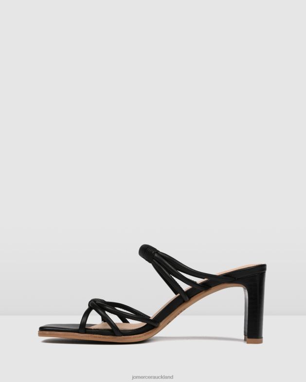 Jo Mercer Black Leather Nyla mid heel sandals Footwear 4624257