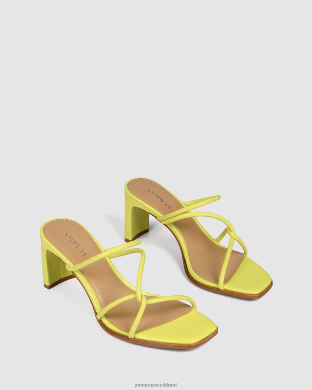 Jo Mercer Citrus Yellow Leather Novi mid heel sandals Footwear 4624271