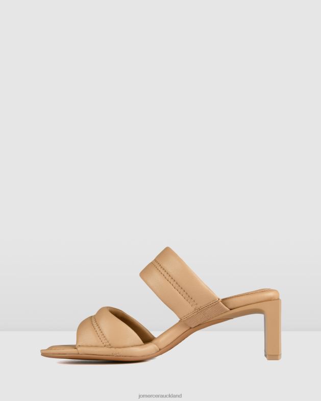Jo Mercer Natural Leather Quincy mid heel sandals Footwear 4624260