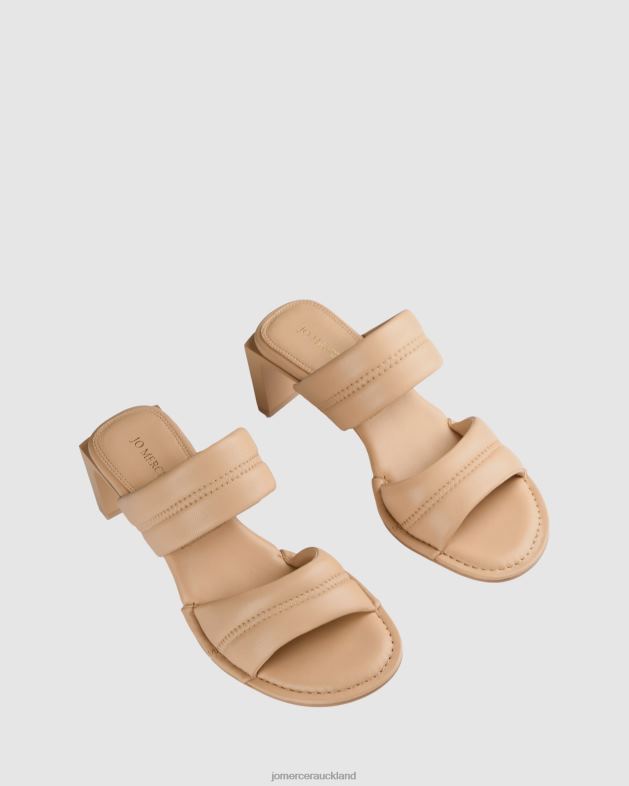 Jo Mercer Natural Leather Quincy mid heel sandals Footwear 4624260