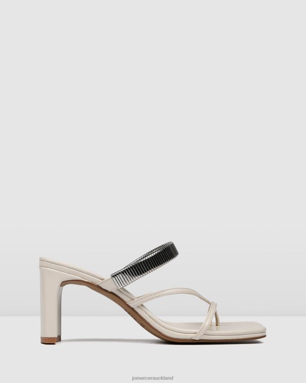 Jo Mercer Off White Leather Adriana mid heel sandals Footwear 4624262