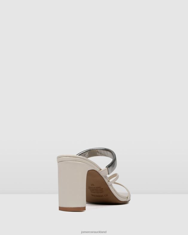 Jo Mercer Off White Leather Adriana mid heel sandals Footwear 4624262